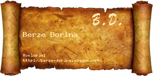 Berze Dorina névjegykártya